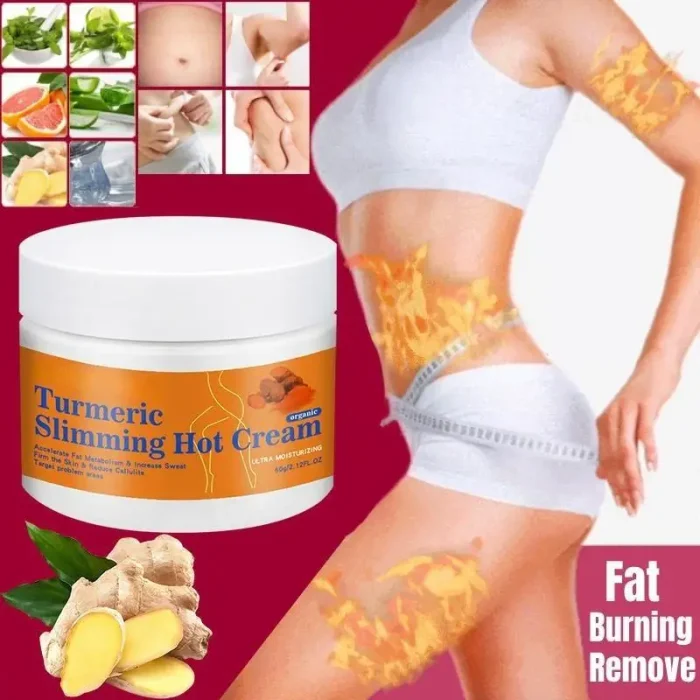 kf Sc2c5aec9ca0940be962a9aee69d93b50W Turmeric Slimming Hot Cream Body and Abdomen Fat Burning Weight Loss Anti Cellulite Slimming Cream Body